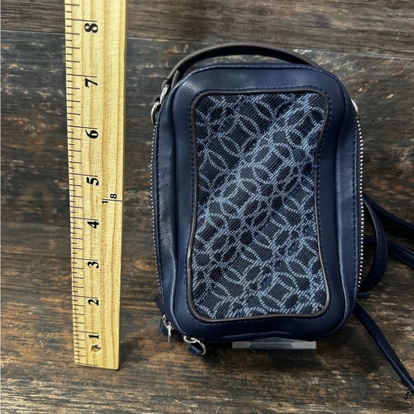 Navy Blue Crossbody Bag with Ornate Detailing - Picture 3 of 10